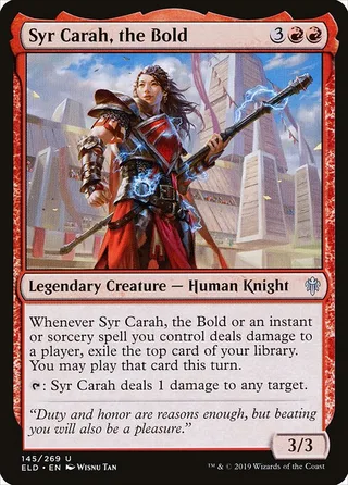 Syr Carah, the Bold card, ELD number 145