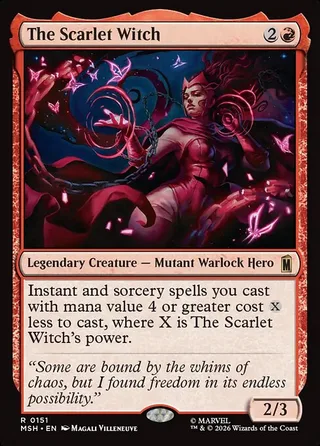 The Scarlet Witch card, MSH number 151