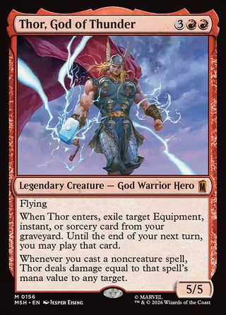 Thor, God of Thunder card, MSH number 156