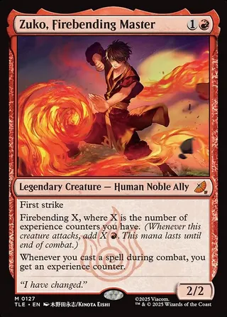Zuko, Firebending Master card, TLE number 127