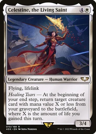 Celestine, the Living Saint card, 40K number 10
