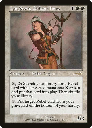 Lin Sivvi, Defiant Hero card, NEM number 12