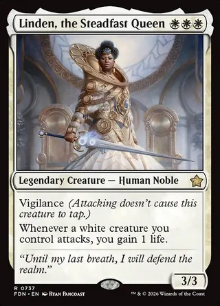 Linden, the Steadfast Queen card, FDN number 737