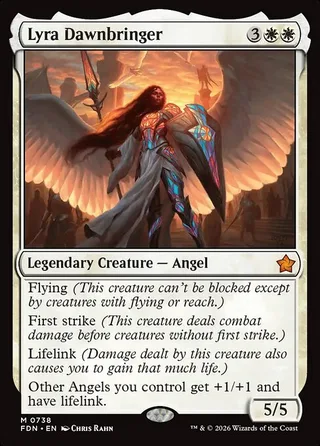 Lyra Dawnbringer card, FDN number 738