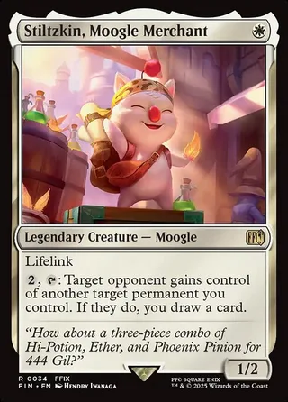 Stiltzkin, Moogle Merchant card, FIN number 34