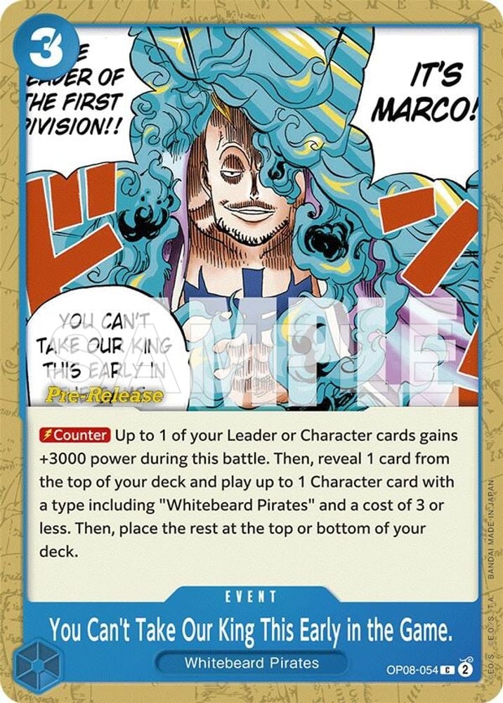 You Can't Take Our King This Early in the Game.