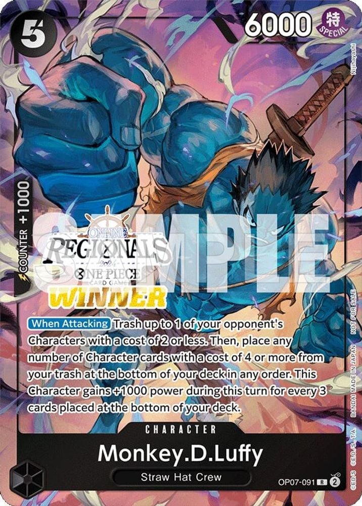 Monkey.D.Luffy (091) (Online Regional 2024 Vol. 3) [Winner]