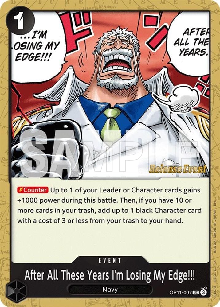After All These Years I'm Losing My Edge!!!