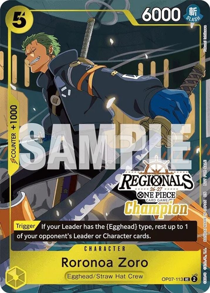 Roronoa Zoro (113) (Regionals Champion Card Set 26-27)
