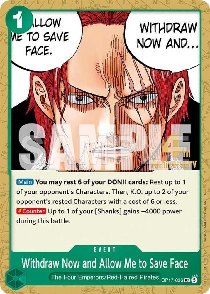 Withdraw Now and Allow Me to Save Face