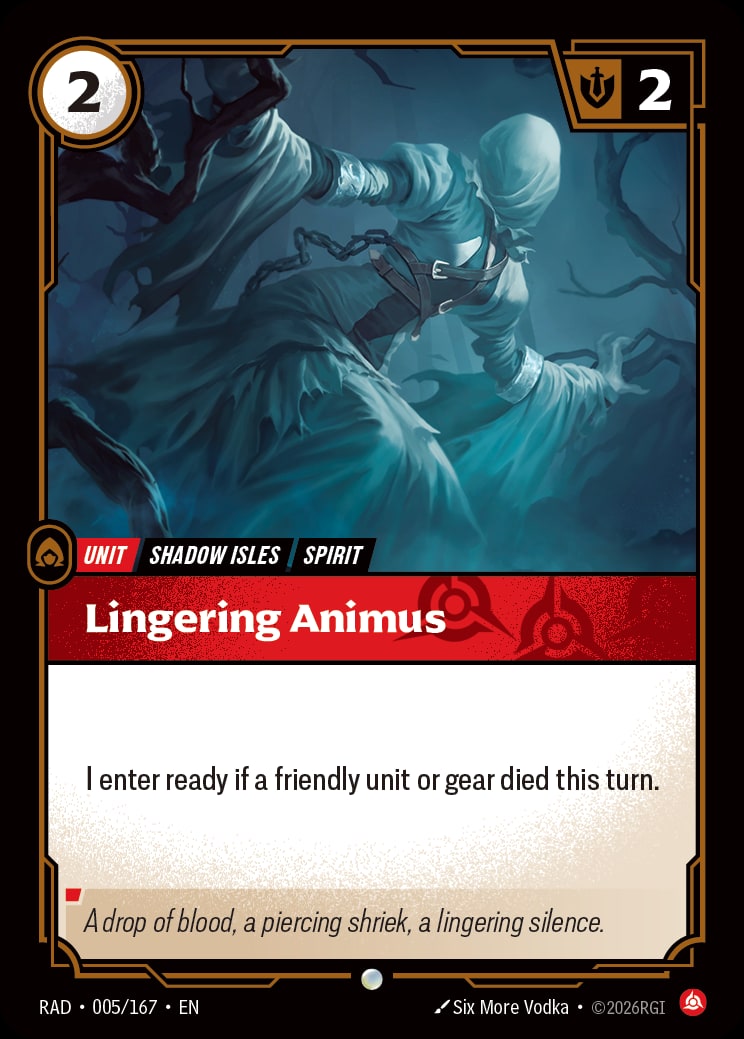 Lingering Animus RAD-005/167 from Radiance