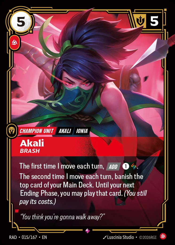 Akali - Brash RAD-015/167 from Radiance
