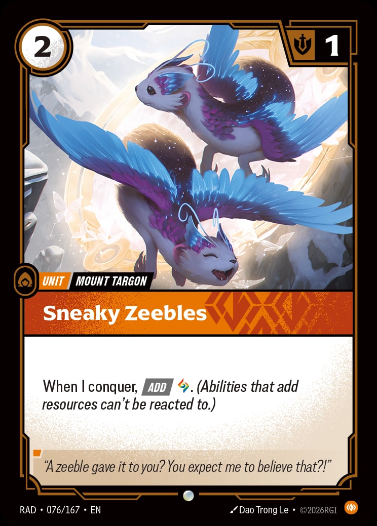 Sneaky Zeebles RAD-076/167 from Radiance
